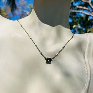 White House Black Market Goldtone necklace with amber gemstone or rhinestone